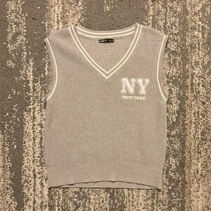 Gray NY New York Knit Vest